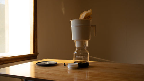 A Toddy Consumer Cold Brew System on a kitchen island.