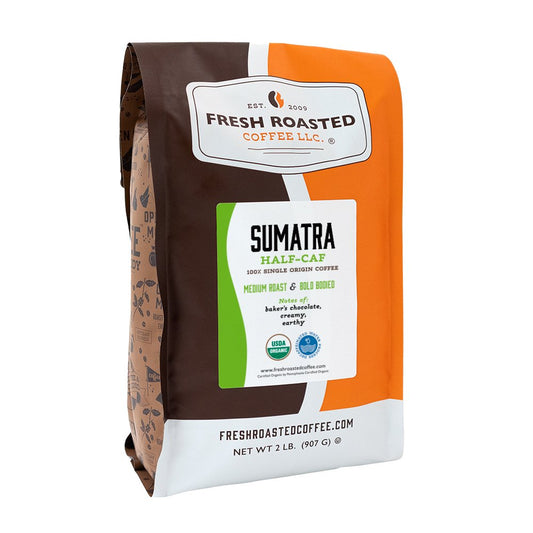 Organic Sumatra Water-Processed Half Caf - Roasted Coffee