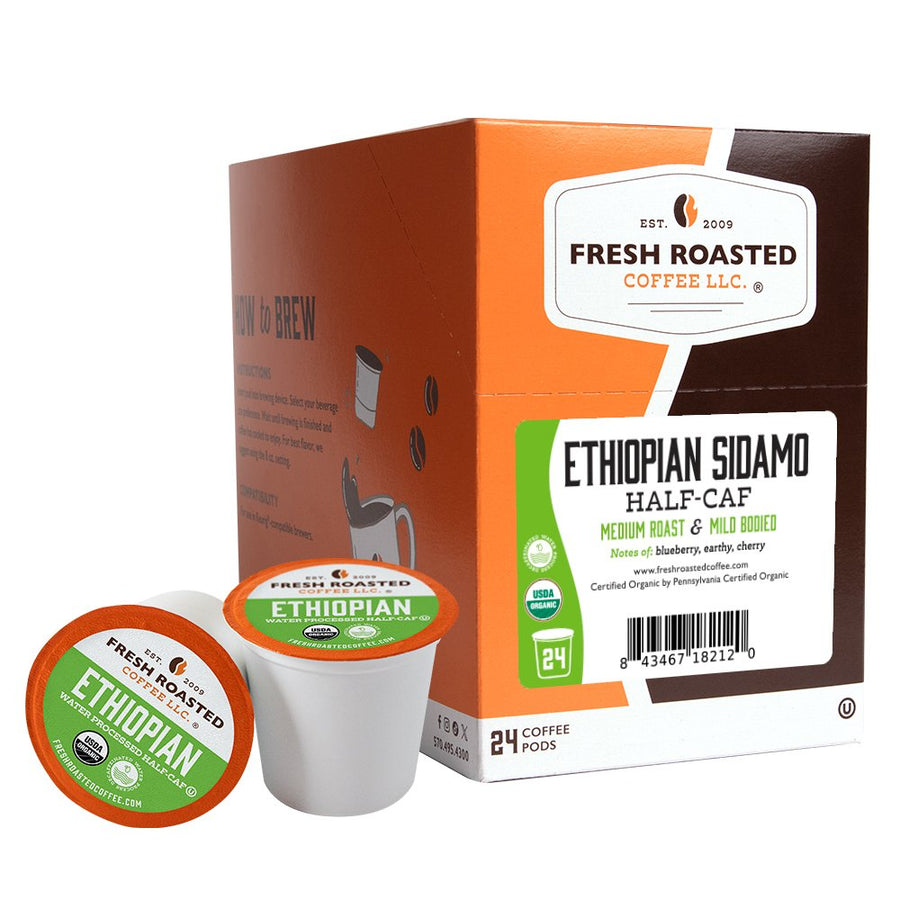 Organic Ethiopian Sidamo Swiss Water Half Caf - Classic Coffee Pods
