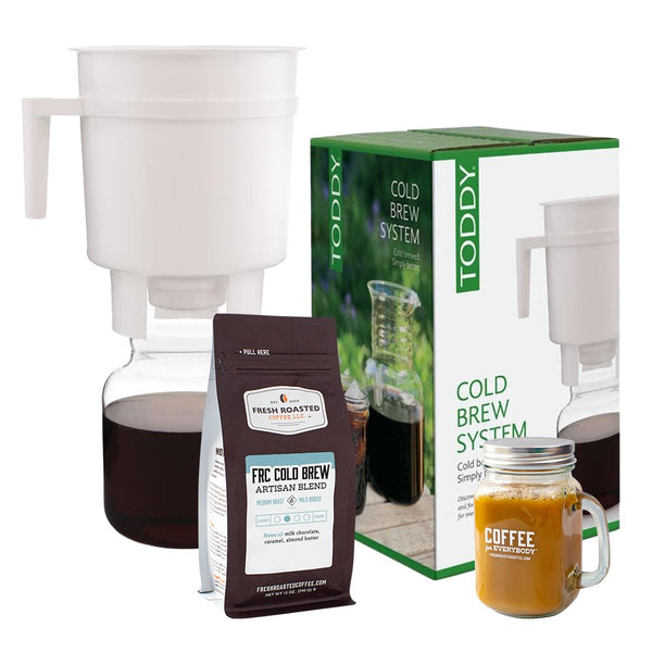 Toddy® Cold Brew Consumer System + 12 oz FRC Cold Brew Blend + Mason J –  Fresh Roasted Coffee