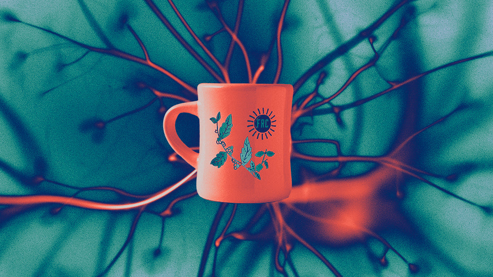 A coffee mug on an electron.