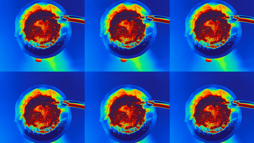 Infrared image of a V60 pour over.