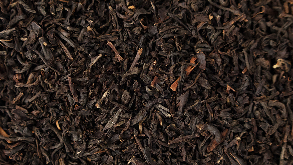 A closeup image of Assam TGFOP black tea.