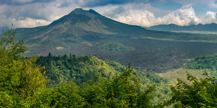 Volcanic mountain range landscape from Indonesia.