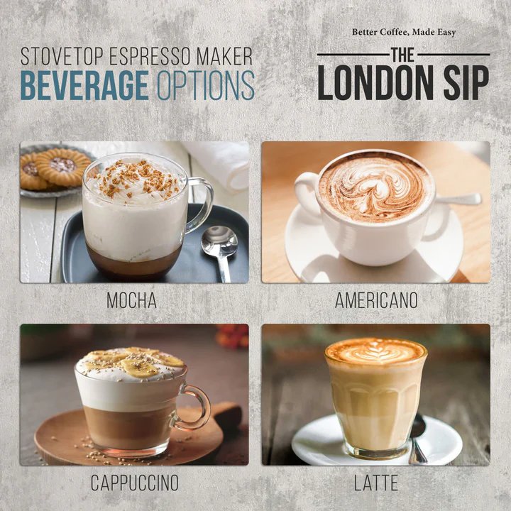 London Sip® Stovetop Espresso Maker – Fresh Roasted Coffee