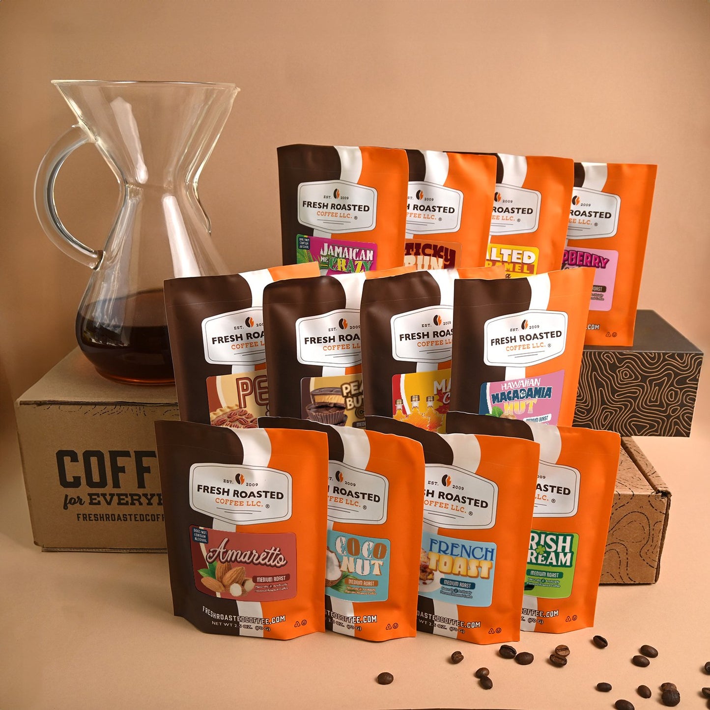 FRC Coffee Bean Gift Box - Fresh Roasted Flavored Coffees