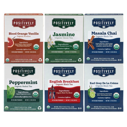 Organic Positively Tea Bag Sampler - 120 Count