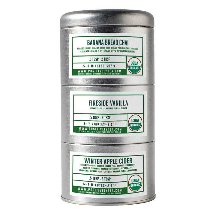 Organic Winter Holiday Rooibos Tea Tin Trio - Loose Leaf Tea