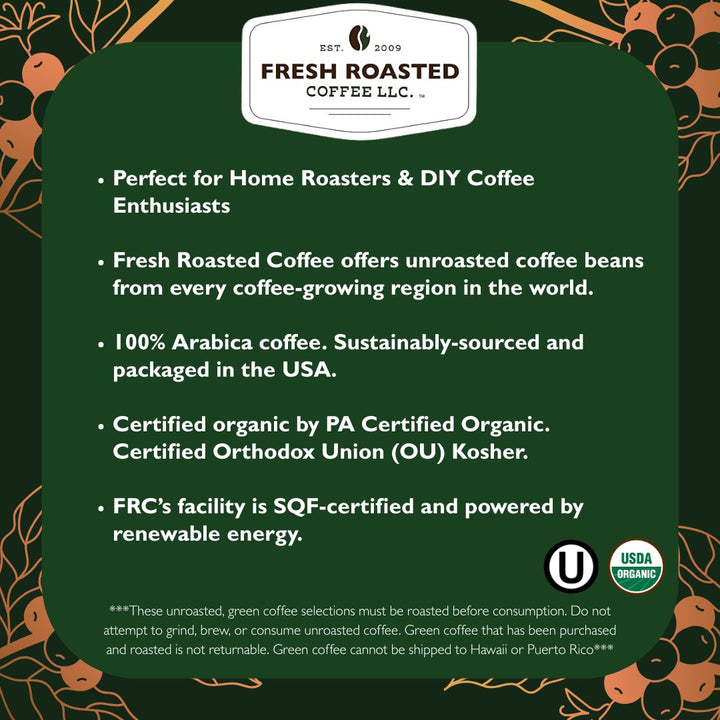 Organic Sumatra - Unroasted Coffee