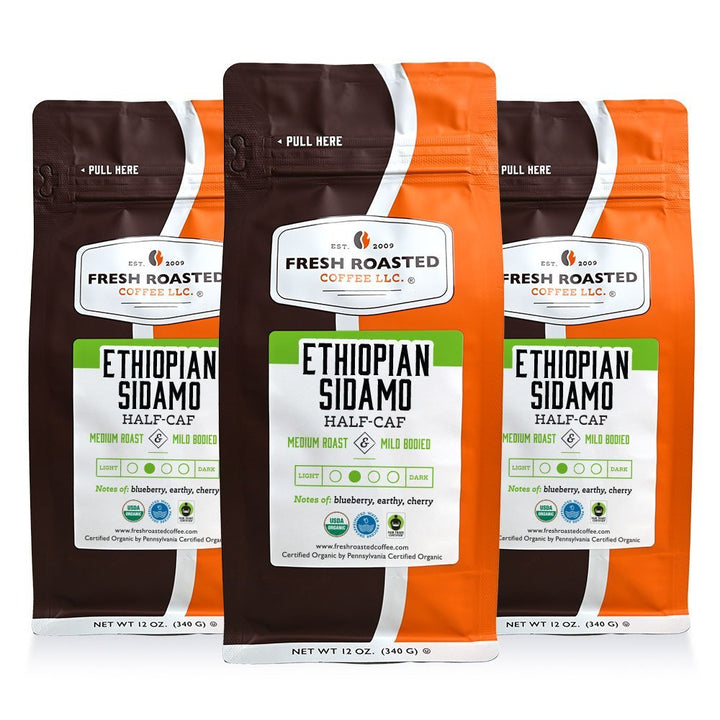 Organic Ethiopian Sidamo Swiss Water Half Caf - Roasted Coffee