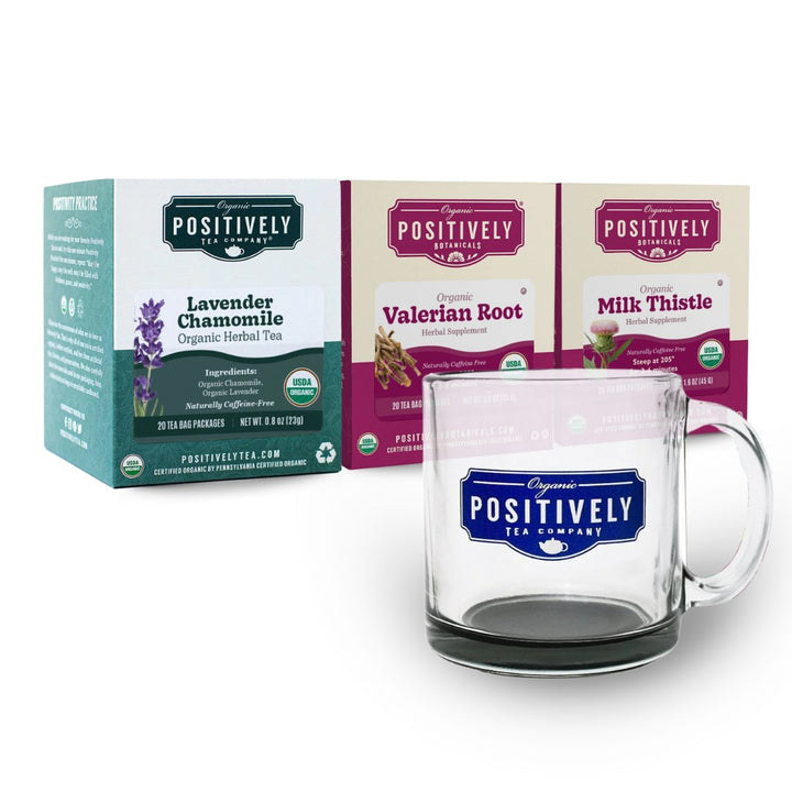 Sleep Support Tea Bag Bundle - Tea, Botanicals and Mug