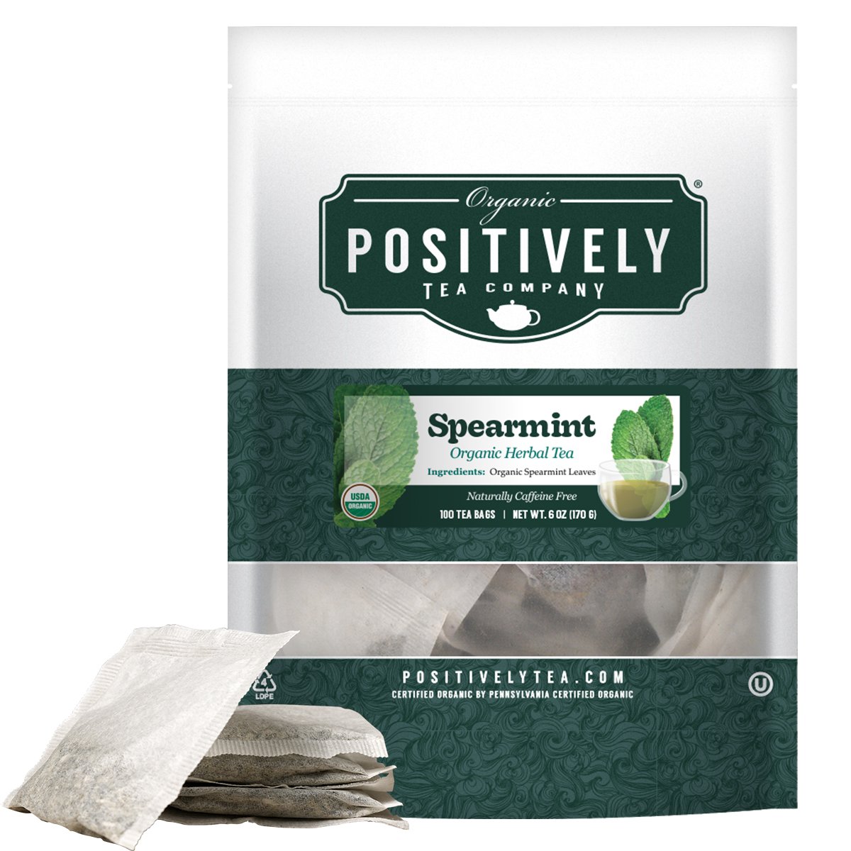 TEA@　0527 Spearmint Leaf Herbal - Tea Bags - USDA Organic