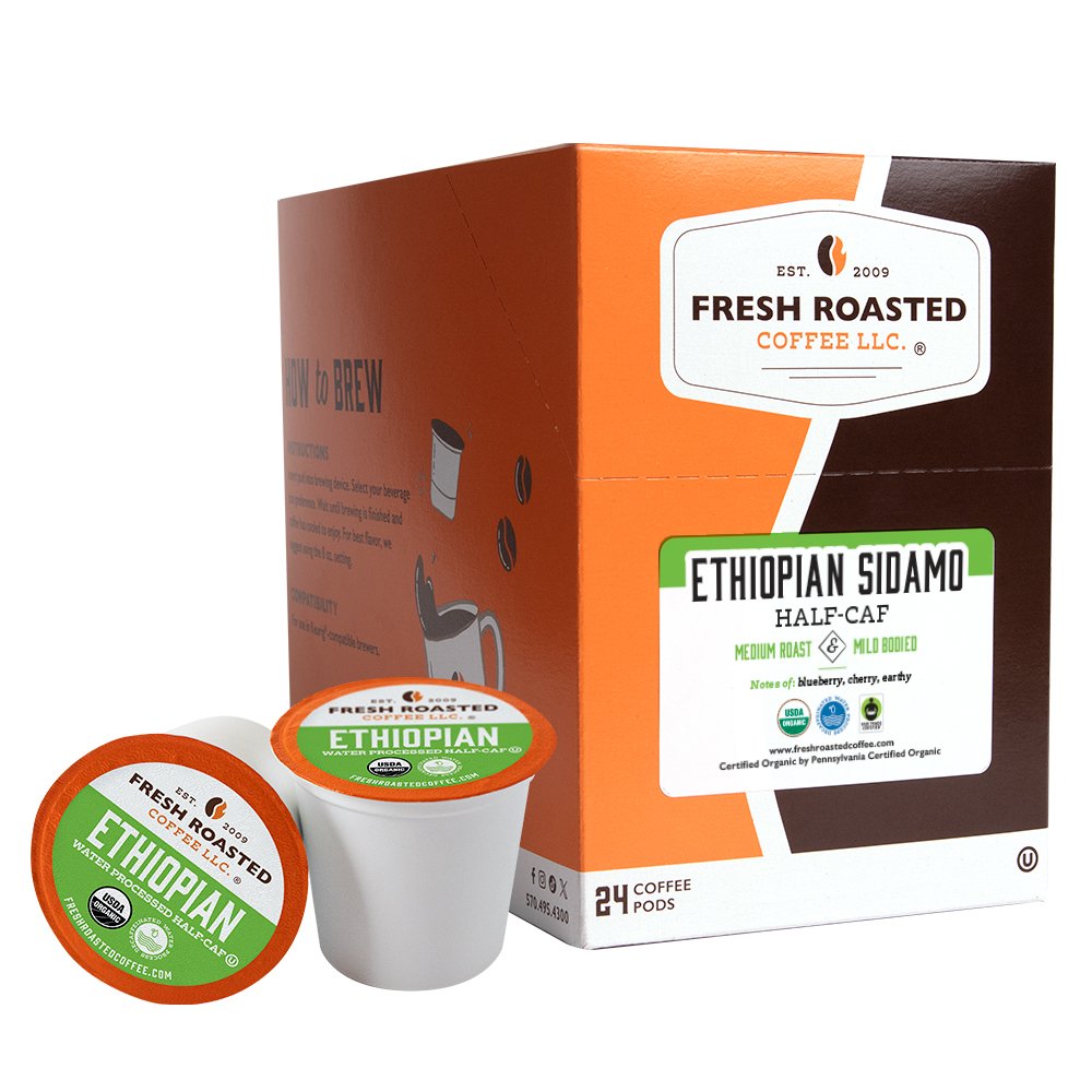 Organic Ethiopian Sidamo Swiss Water Half Caf - Classic Pods