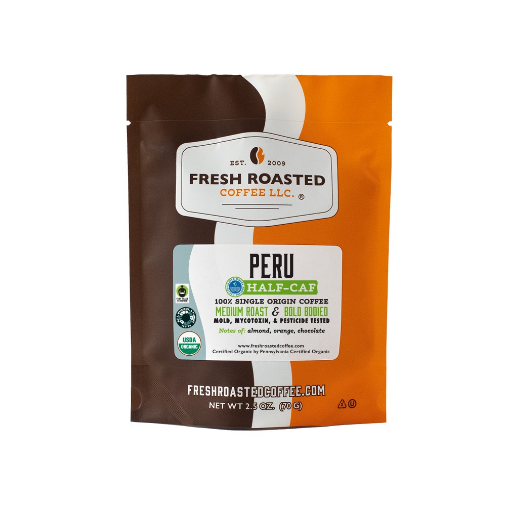 Organic Peru Water-Processed Half Caf - Roasted Coffee