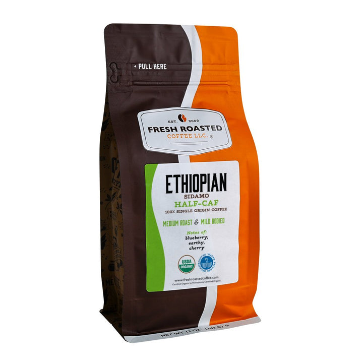 Organic Ethiopian Sidamo Swiss Water Half Caf - Roasted Coffee