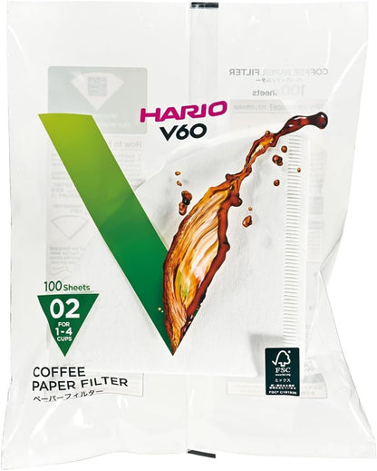 Hario® V60 Coffee Paper Filters, 100 Count, Size 02