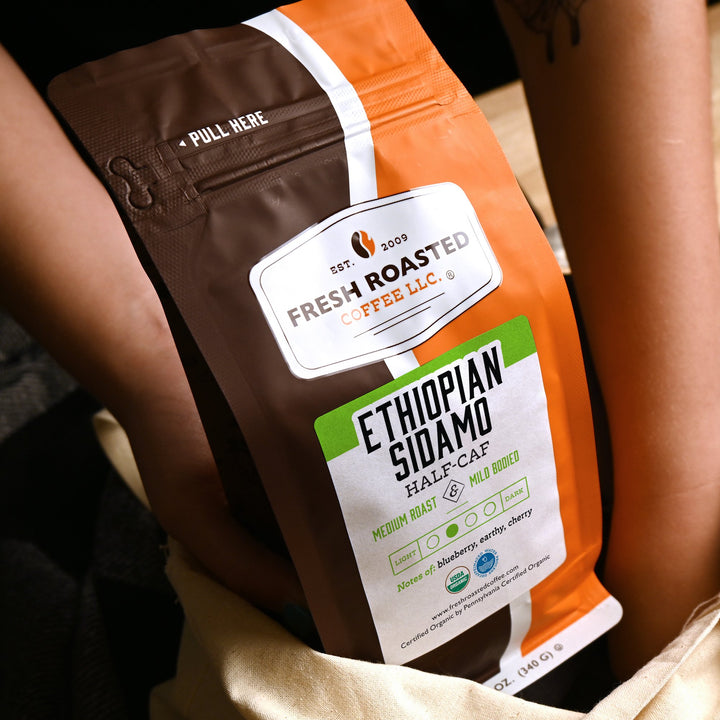 Organic Ethiopian Sidamo Swiss Water Half Caf - Roasted Coffee