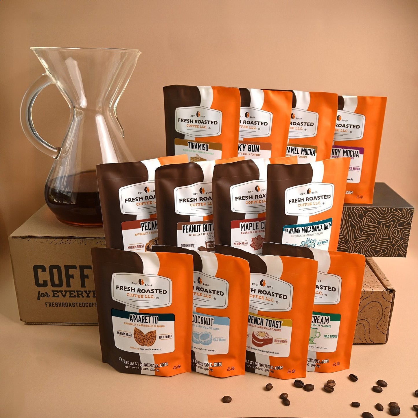 FRC Coffee Bean Gift Box - Fresh Roasted Flavored Coffees