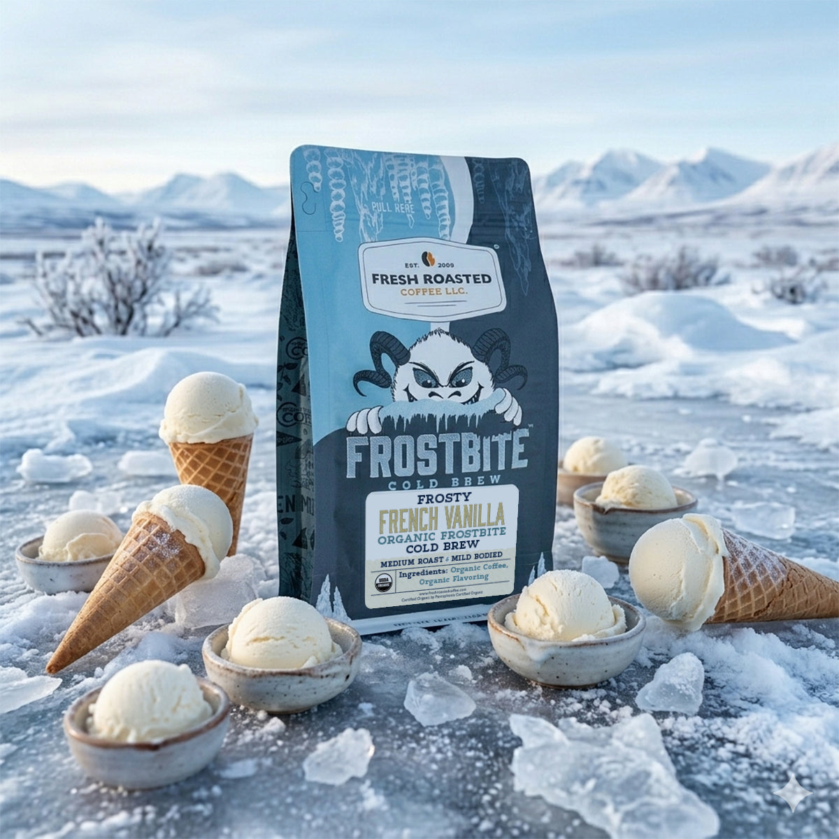 Organic Frostbite Flavored Cold Brew - Frosty French Vanilla