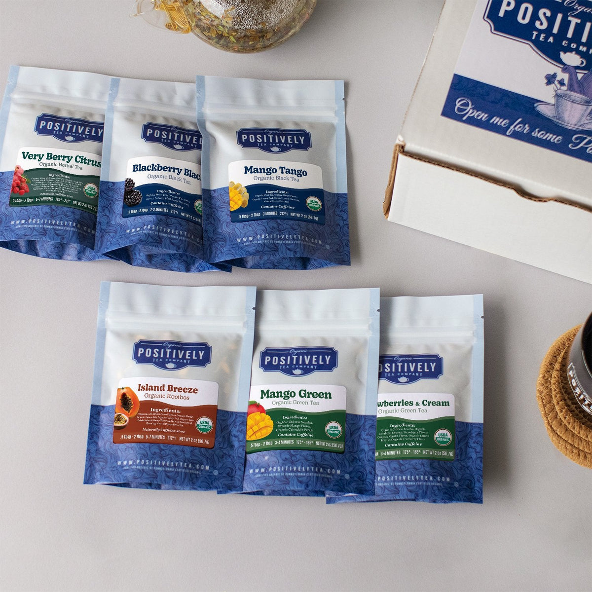 Organic Positively Tea Sampler - Positively Fruitful Mini-Flight