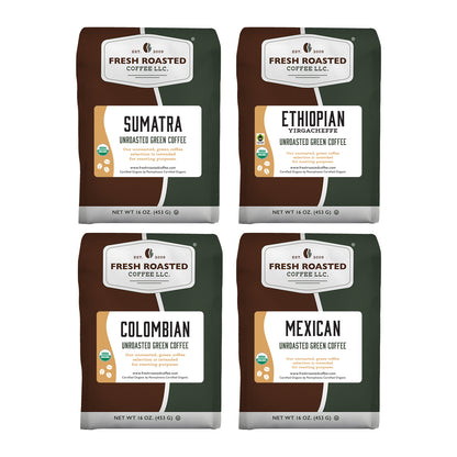 Unroasted Organic Explorer Sampler - Home Roaster's Starter Kit