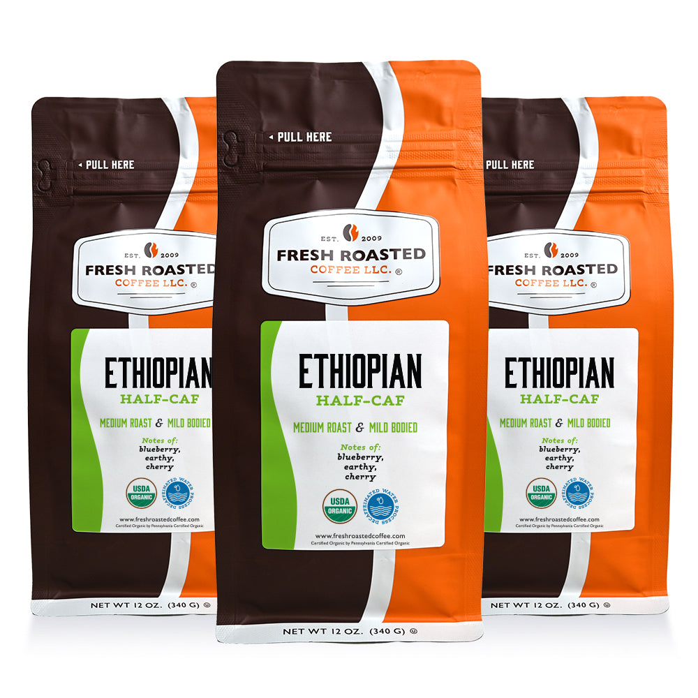 Organic Ethiopian Water-Processed Half Caf - Roasted Coffee