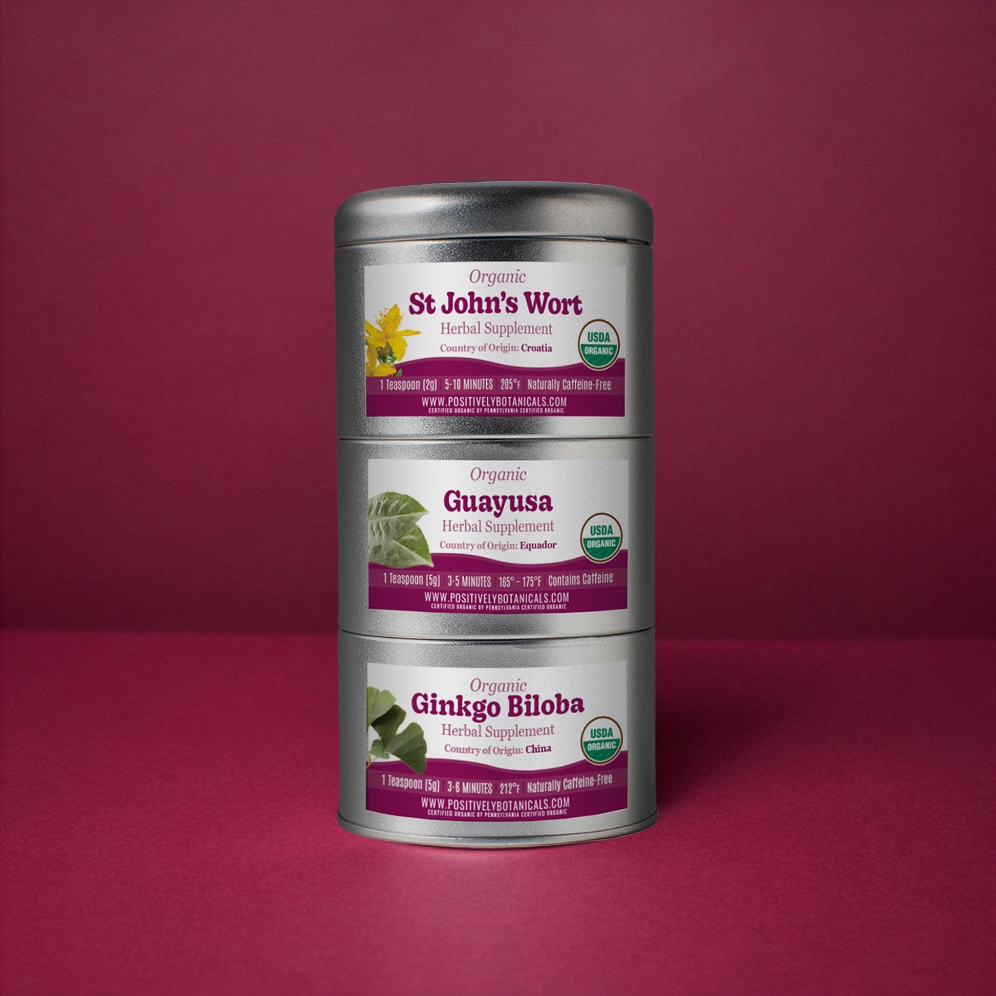 Organic Positively Botanical Tin Trio - Feeling Focused