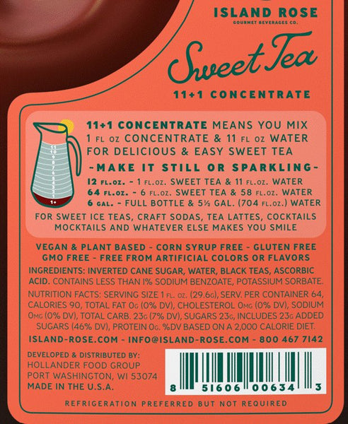 Island Rose Southern Style Sweet Tea - Flavored Concentrate