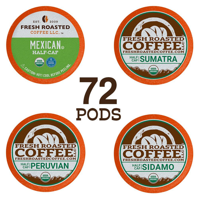 Organic Half Caf Variety Pack Classic Pods Fresh Roasted Coffee